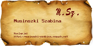 Musinszki Szabina névjegykártya